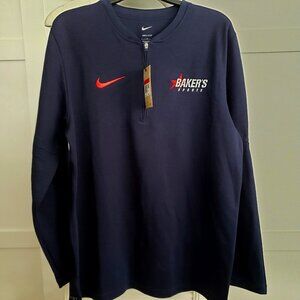 BNWT NIKE DRI-FIT HALF ZIP Football Long-Sleeve Top (L) in college navy